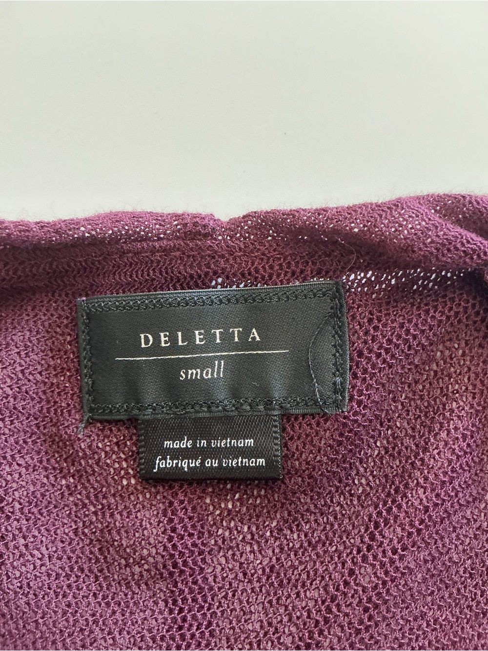 Anthropologie Deletta Burgundy Asymmetrical Off The Shoulder Mesh Top - Picture 9 of 10